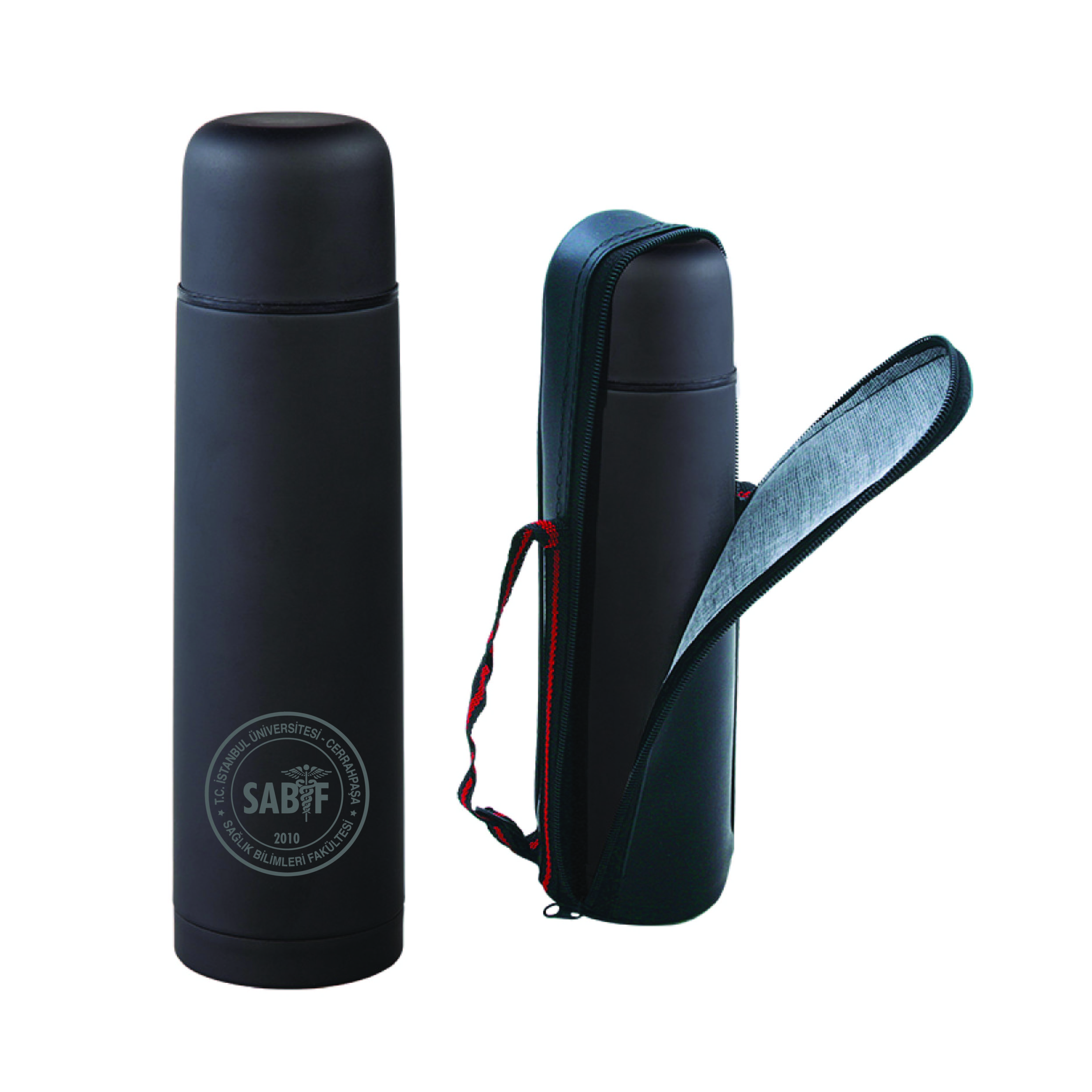 İÜC Saglik Bilimleri Fakültesi Deri Kilifli Çelik Termos 500 ML