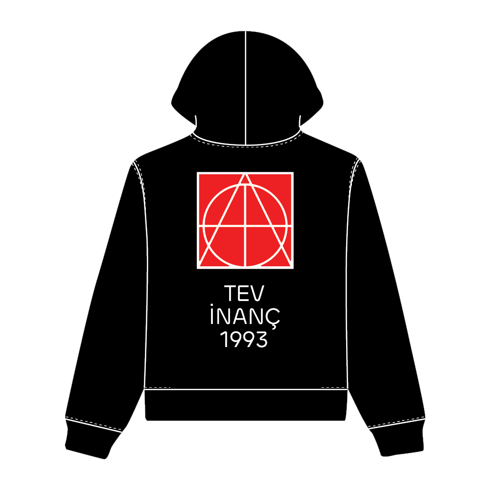 Tev İnanç Baskılı Siyah Hoodie